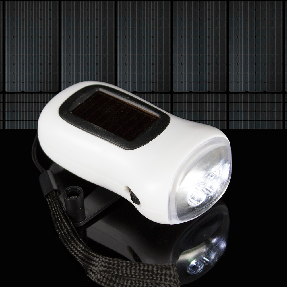 Wind Up and Solar LED Torch-